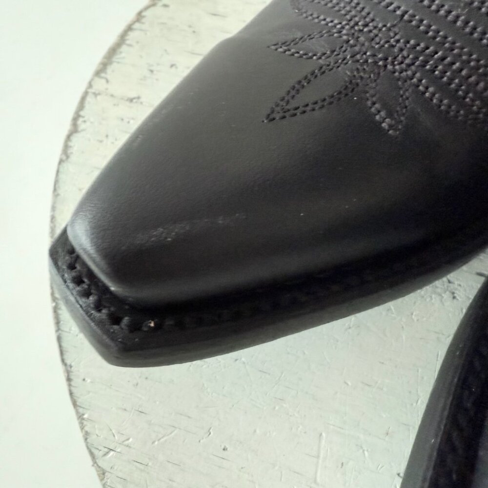 Lane Tessa Knee High Black Suede & Leather Snip Toe Cowboy Boots Women’s 6 - Picture 8 of 16